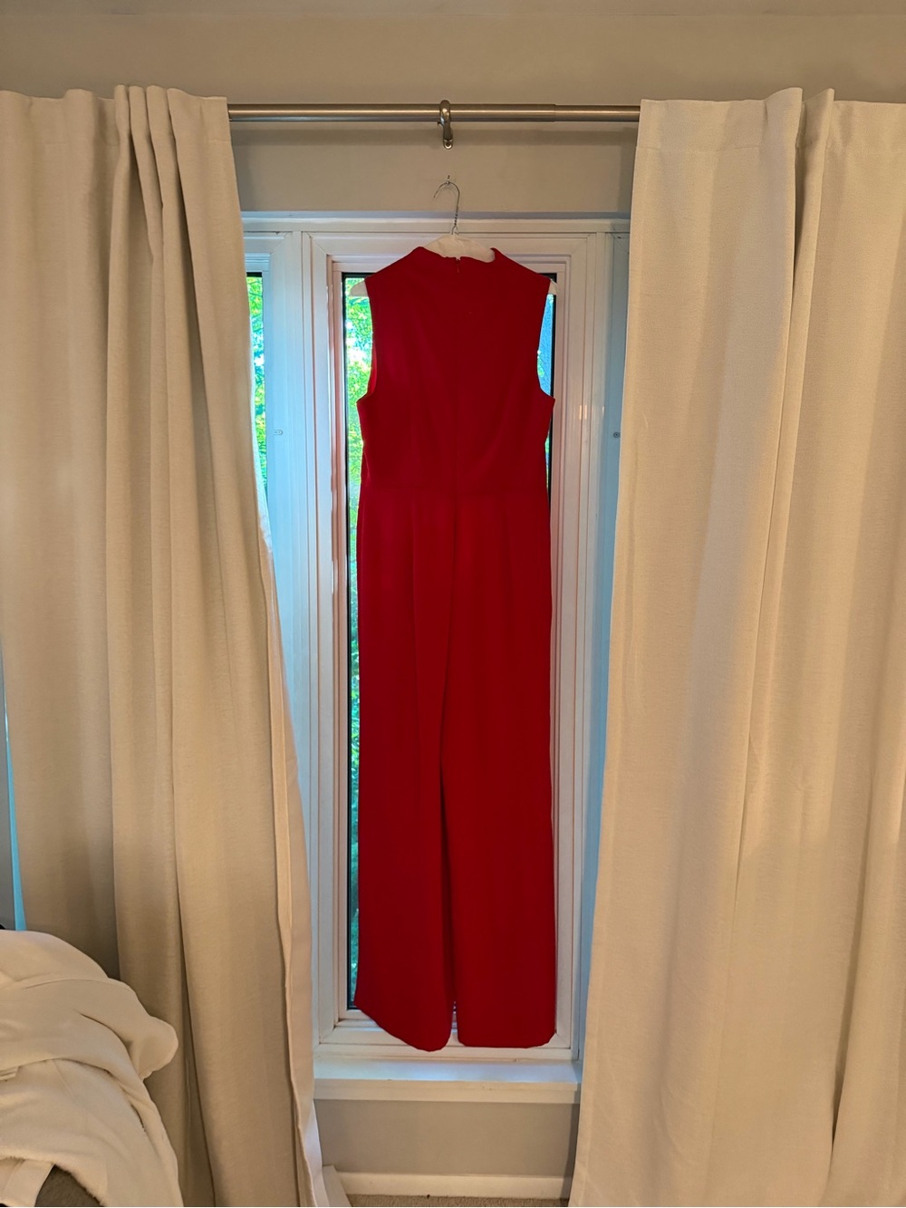 Alexia Admor Sleeveless Red High-Neck Wide-Leg Jumpsuit